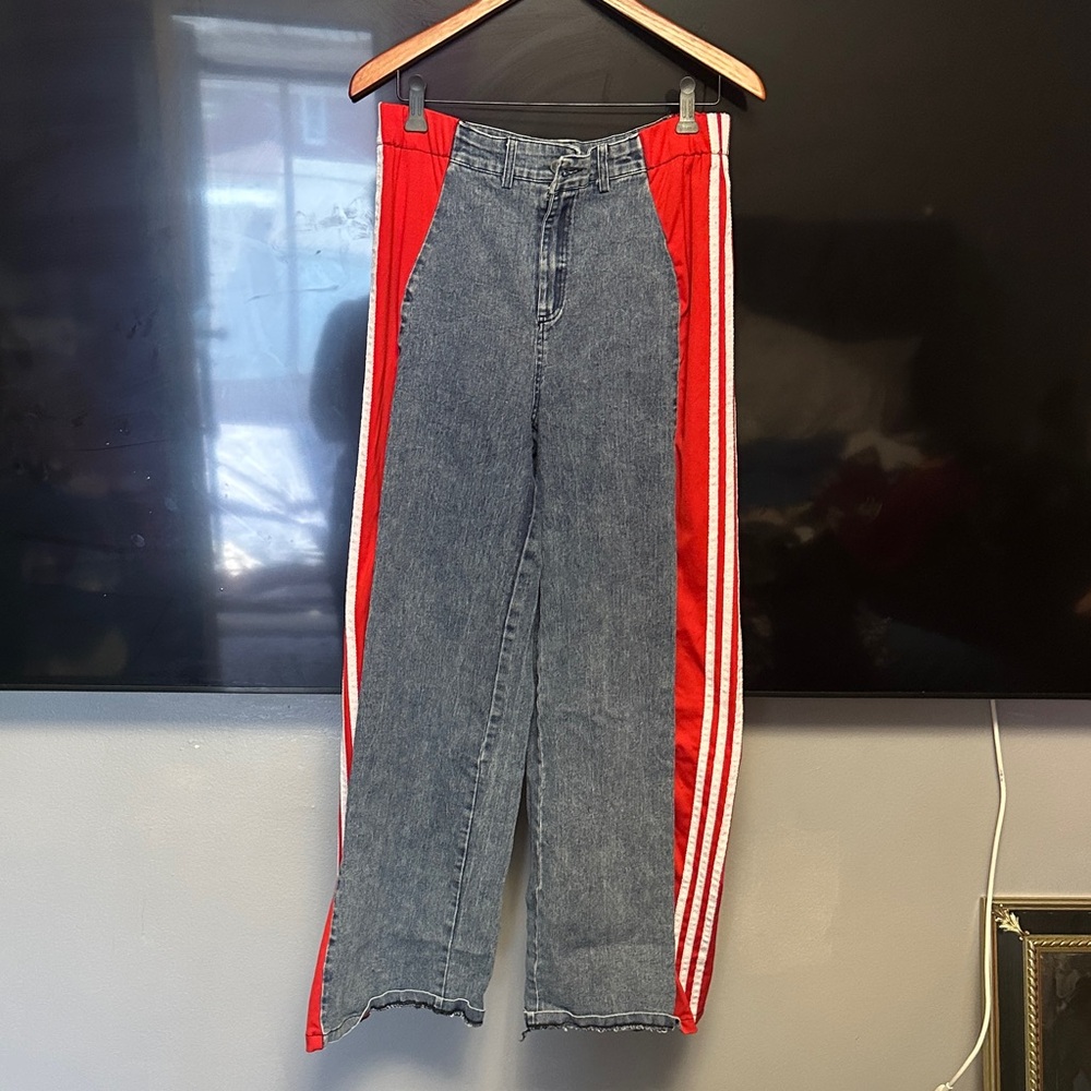 Stylish Red and Blue Women's Jeans